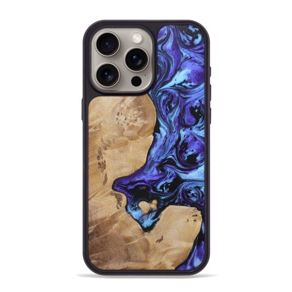 iPhone 15 Pro Max Wood+Resin Phone Case - Stefanie (Purple, 696121) Supply