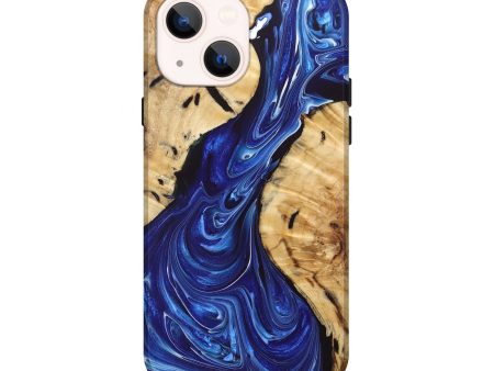 iPhone 14 Wood+Resin Live Edge Phone Case - Brooklyn (Blue, 697922) Online Sale