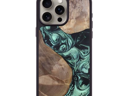 iPhone 15 Pro Max Wood+Resin Phone Case - Melvin (Green, 696361) Hot on Sale