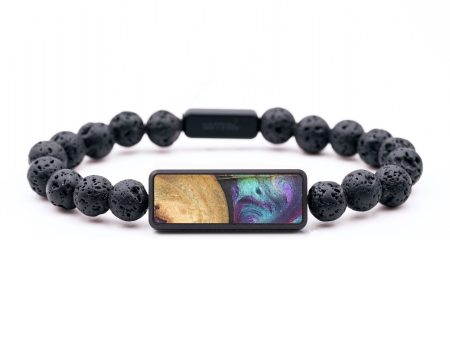 Lava Bead Wood+Resin Bracelet - Emiliano (Purple, 694584) Online