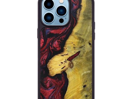 iPhone 14 Pro Max Wood+Resin Phone Case - Devante (Red, 697537) Cheap