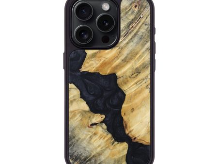 iPhone 15 Pro Wood+Resin Phone Case - Alexander (Pure Black, 696396) Cheap