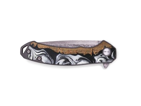 EDC Wood+Resin Pocket Knife - Constance (Black & White, 695423) Online