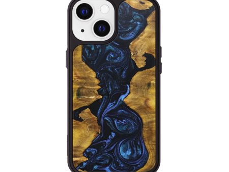 iPhone 13 Wood+Resin Phone Case - Mikaela (Blue, 697285) For Discount