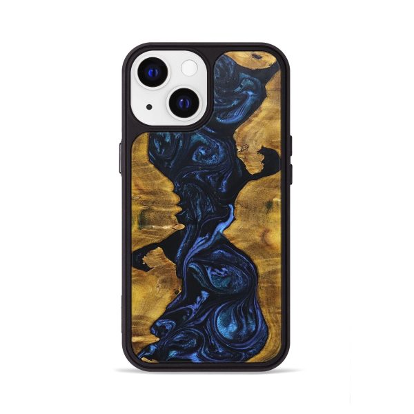 iPhone 13 Wood+Resin Phone Case - Mikaela (Blue, 697285) For Discount