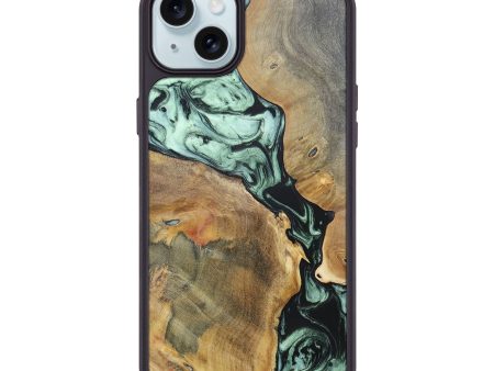 iPhone 15 Plus Wood+Resin Phone Case - Arthur (Green, 696675) For Discount