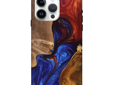 iPhone 15 Pro Max Wood+Resin Live Edge Phone Case - Shari (Fire & Ice, 696800) Discount