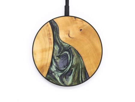 Circle Wood+Resin Wireless Charger - Darryl (Green, 696212) Discount