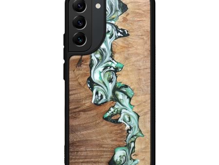 Galaxy S22 Plus Wood+Resin Phone Case - Lacey (Green, 696484) Sale