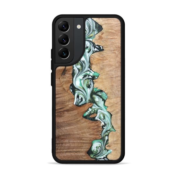 Galaxy S22 Plus Wood+Resin Phone Case - Lacey (Green, 696484) Sale