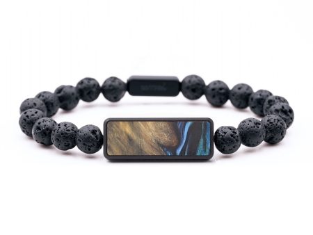 Lava Bead Wood+Resin Bracelet - Wade (Blue, 694630) Online