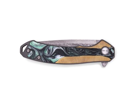 EDC Wood+Resin Pocket Knife - Felicia (Green, 696244) Online Hot Sale