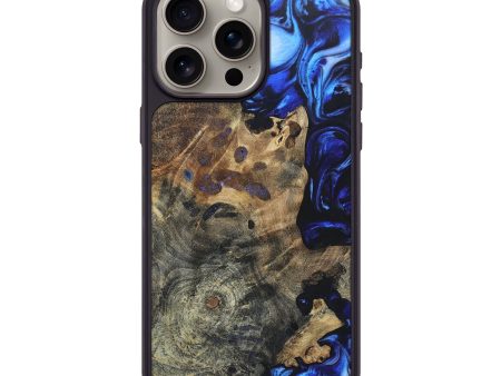 iPhone 15 Pro Max Wood+Resin Phone Case - Preston (Blue, 695618) Fashion