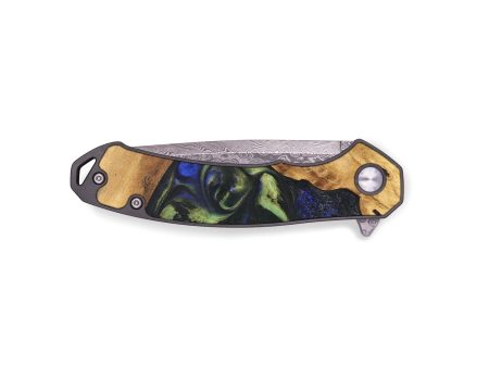 EDC Wood+Resin Pocket Knife - Ethel (Black & White, 696267) Supply