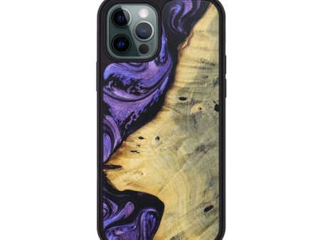 iPhone 12 Pro Wood+Resin Phone Case - Bart (Purple, 697525) For Discount