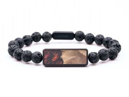 Lava Bead Wood+Resin Bracelet - Journey (Red, 694709) Fashion