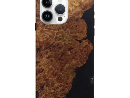 iPhone 15 Pro Max Wood+Resin Live Edge Phone Case - Shelley (Pure Black, 696565) Online Hot Sale