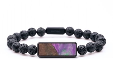 Lava Bead Wood+Resin Bracelet - Zachary (Purple, 694565) Hot on Sale