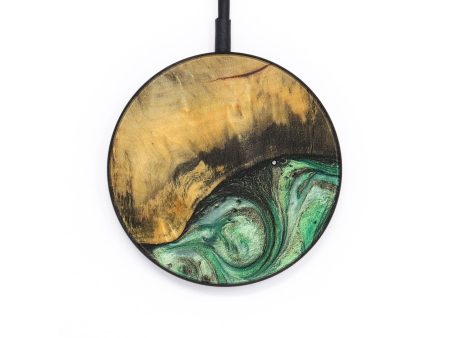 Circle Wood+Resin Wireless Charger - Dante (Green, 696218) Hot on Sale