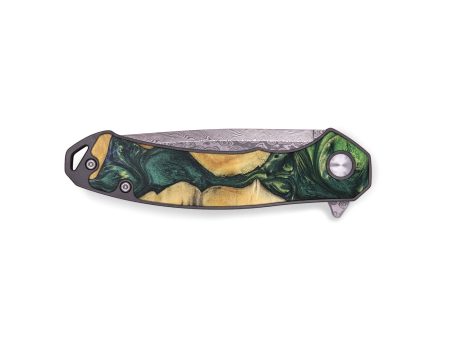 EDC Wood+Resin Pocket Knife - Wendy (Green, 694254) Cheap