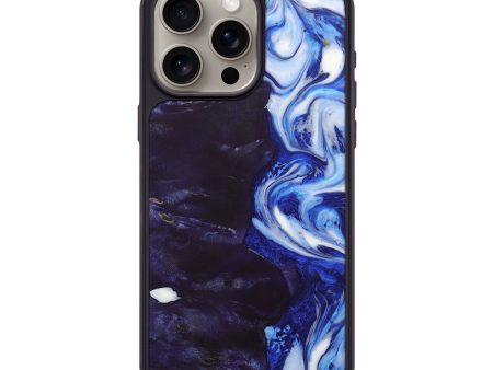 iPhone 15 Pro Max Wood+Resin Phone Case - Ethel (Blue, 697037) on Sale