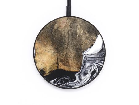 Circle Wood+Resin Wireless Charger - Gwen (Black & White, 696441) For Cheap