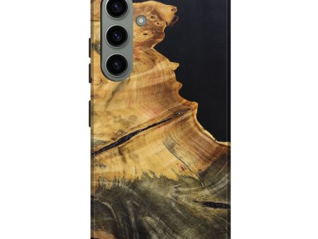 Galaxy S24 Plus Wood+Resin Live Edge Phone Case - Mattie (Pure Black, 696172) Online Sale