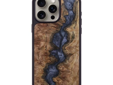 iPhone 15 Pro Max Wood+Resin Phone Case - Katie (Pure Black, 697331) on Sale