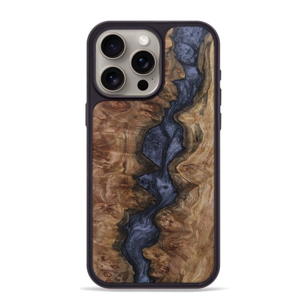 iPhone 15 Pro Max Wood+Resin Phone Case - Katie (Pure Black, 697331) on Sale