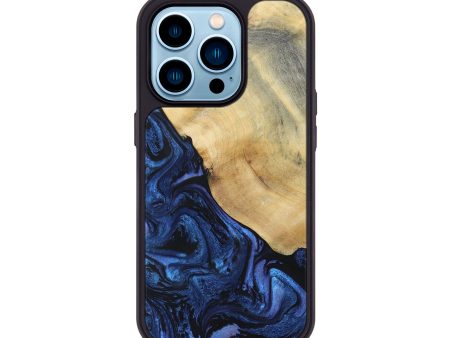 iPhone 14 Pro Wood+Resin Phone Case - Raegan (Blue, 695219) Online