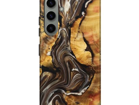 Galaxy S24 Plus Wood+Resin Live Edge Phone Case - Bennie (Black & White, 694977) Cheap