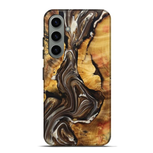 Galaxy S24 Plus Wood+Resin Live Edge Phone Case - Bennie (Black & White, 694977) Cheap