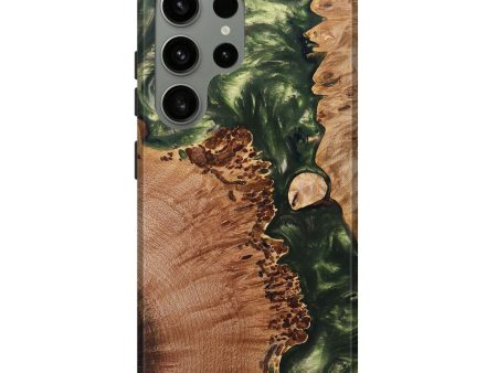 Galaxy S24 Ultra Wood+Resin Live Edge Phone Case - Antonio (Green, 696852) on Sale