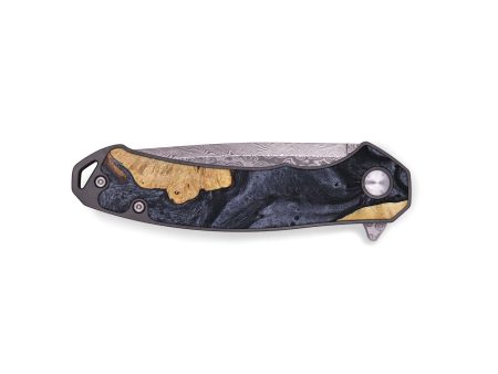 EDC Wood+Resin Pocket Knife - Trent (Pure Black, 694260) Online Sale