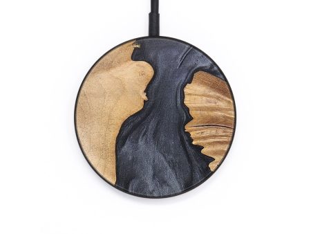 Circle Wood+Resin Wireless Charger - Bentley (Pure Black, 694196) Online Sale