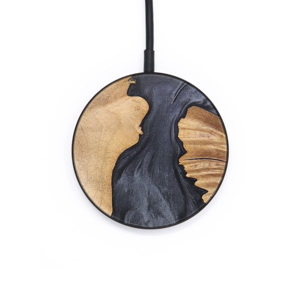 Circle Wood+Resin Wireless Charger - Bentley (Pure Black, 694196) Online Sale