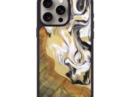 iPhone 15 Pro Max Wood+Resin Phone Case - Lynn (Black & White, 698145) Supply