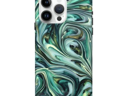 iPhone 15 Pro Max Wood+Resin Live Edge Phone Case - Ricardo (Green, 696149) For Cheap