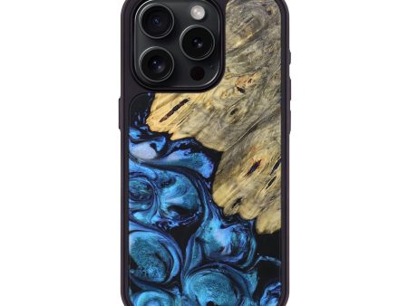 iPhone 15 Pro Wood+Resin Phone Case - Terrance (Blue, 697206) Online now