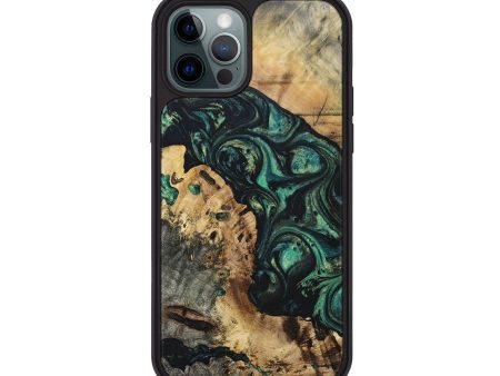 iPhone 12 Pro Wood+Resin Phone Case - Brett (Green, 696085) Sale