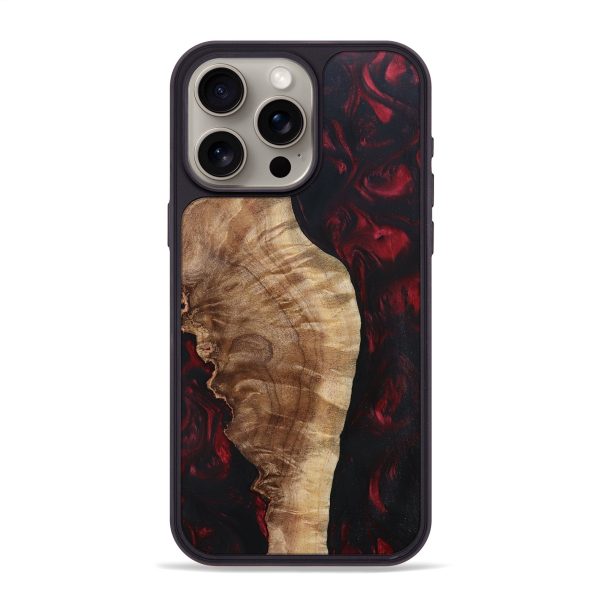 iPhone 15 Pro Max Wood+Resin Phone Case - Kash (Red, 695249) Online now