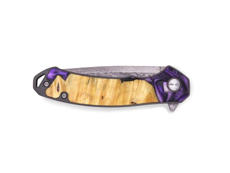 EDC Wood+Resin Pocket Knife - Ron (Purple, 696255) Online now