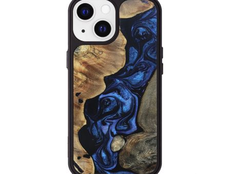 iPhone 13 Wood+Resin Phone Case - Arlo (Blue, 695217) For Discount