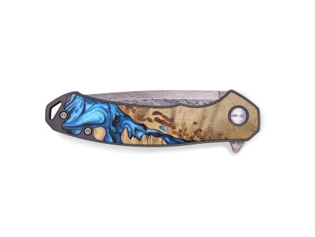 EDC Wood+Resin Pocket Knife - Dillon (Blue, 695418) Online now