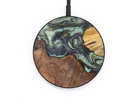 Circle Wood+Resin Wireless Charger - Vivian (Green, 696206) Discount