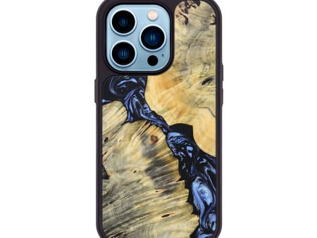 iPhone 14 Pro Wood+Resin Phone Case - Mckinley (Blue, 694175) Discount