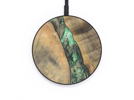 Circle Wood+Resin Wireless Charger - Bria (Green, 696215) For Sale