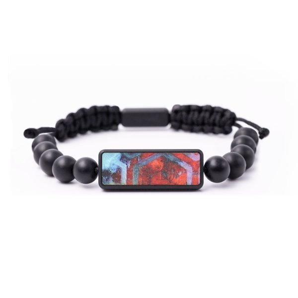 Onyx Bead Wood+Resin Bracelet - Shane (Pattern, 694602) Hot on Sale