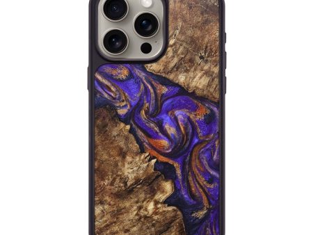 iPhone 15 Pro Max Wood+Resin Phone Case - Lacey (Purple, 696998) on Sale