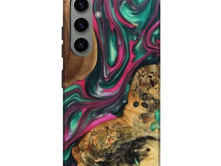 Galaxy S24 Plus Wood+Resin Live Edge Phone Case - Arnold (Green, 696183) Online Sale